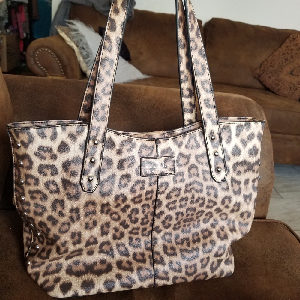 Nicole Miller New York Leopard Print Shoulder Bag